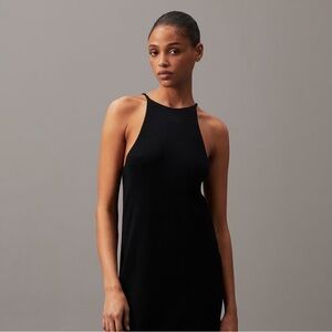 NWOT Calvin Klein Jeans Black Textured Mini Stretch Dress Sleeveless Size Small